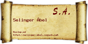 Selinger Ábel névjegykártya